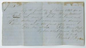 Primary view of object titled '[Bond from John  Pugh to Henry Maxwell, 1861]'.