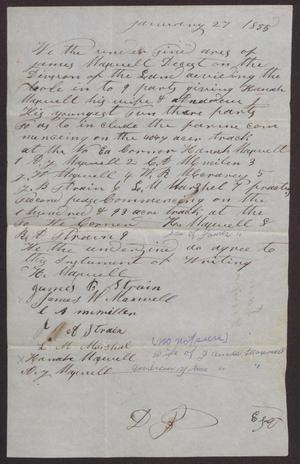 [Land Division Between Heirs of James Maxwell, January 27, 1855]