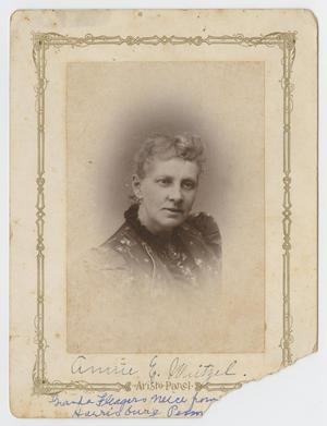 Primary view of object titled '[Photograph of Annie E. Weitzel]'.