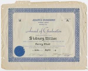 [Diploma for Sidney Miller]