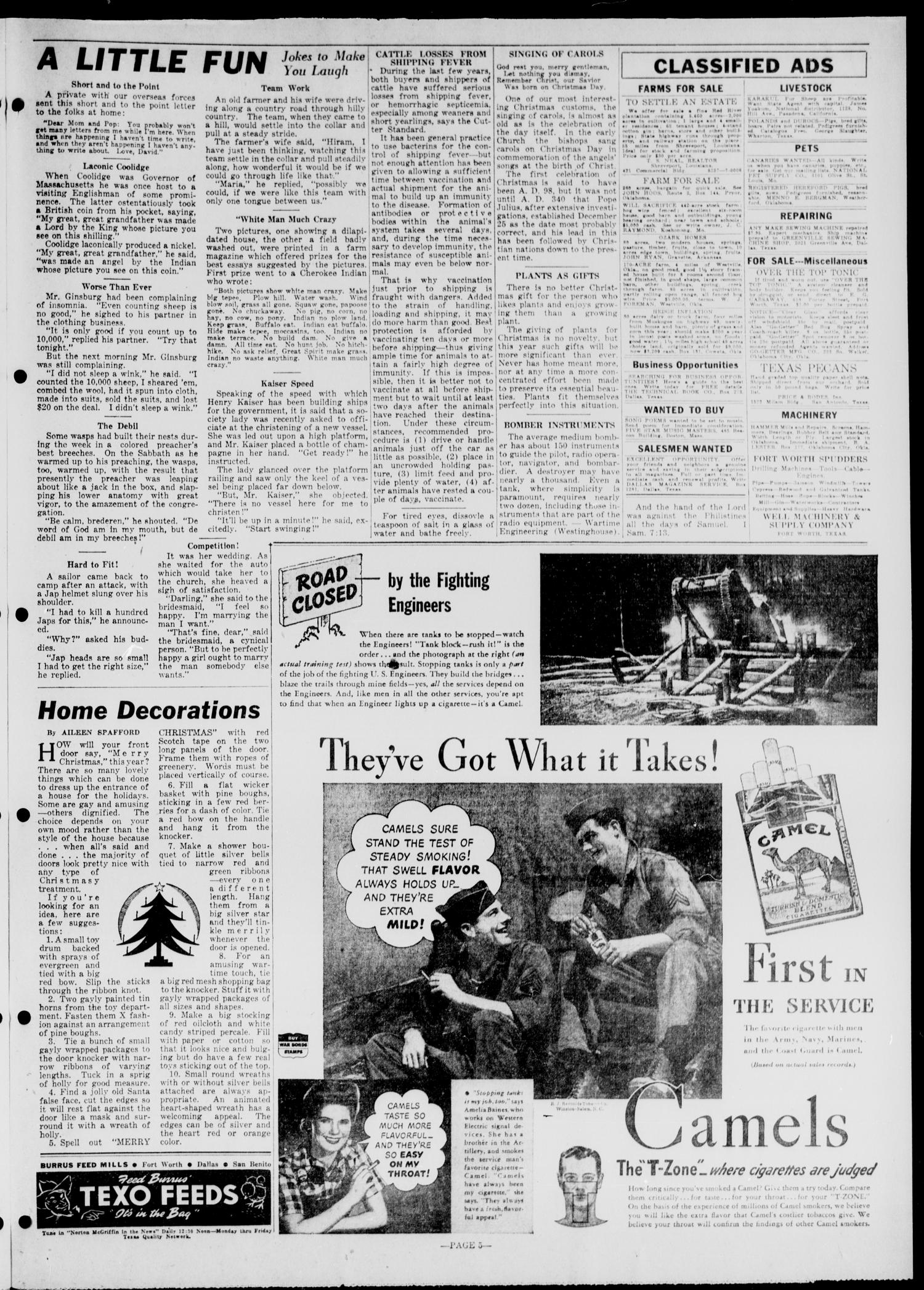 The Tulia Herald (Tulia, Tex), Vol. 34, No. 51, Ed. 2, Thursday, December 23, 1943
                                                
                                                    21
                                                
