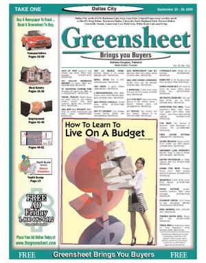The Greensheet (Dallas, Tex.), Vol. 30, No. 162, Ed. 1 Wednesday, September 20, 2006