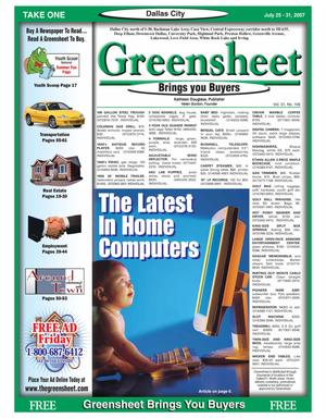 The Greensheet (Dallas, Tex.), Vol. 31, No. 106, Ed. 1 Wednesday, July 25, 2007