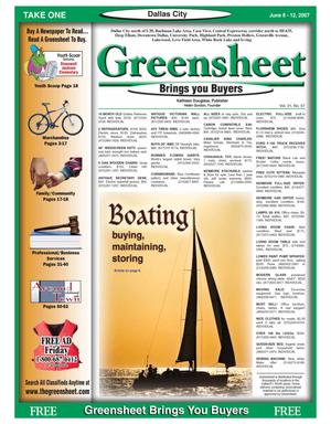Primary view of object titled 'The Greensheet (Dallas, Tex.), Vol. 31, No. 57, Ed. 1 Wednesday, June 6, 2007'.