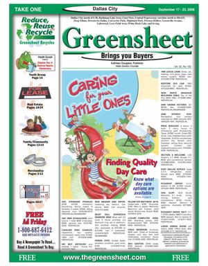 The Greensheet (Dallas, Tex.), Vol. 32, No. 162, Ed. 1 Wednesday, September 17, 2008