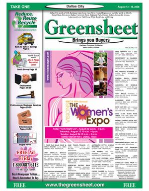 The Greensheet (Dallas, Tex.), Vol. 32, No. 127, Ed. 1 Wednesday, August 13, 2008