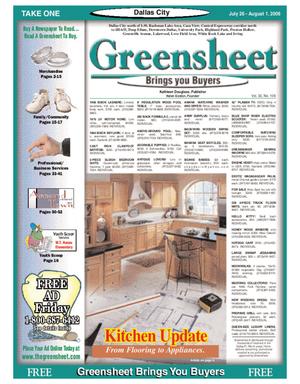 Primary view of object titled 'The Greensheet (Dallas, Tex.), Vol. 30, No. 106, Ed. 1 Wednesday, July 26, 2006'.