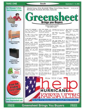 Greensheet (Houston, Tex.), Vol. 36, No. 367, Ed. 1 Thursday, September 8, 2005