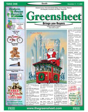 Greensheet (Houston, Tex.), Vol. 39, No. 535, Ed. 1 Thursday, December 11, 2008