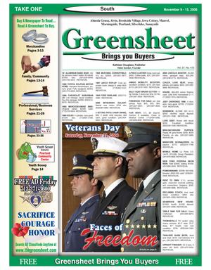 Greensheet (Houston, Tex.), Vol. 37, No. 475, Ed. 1 Thursday, November 9, 2006