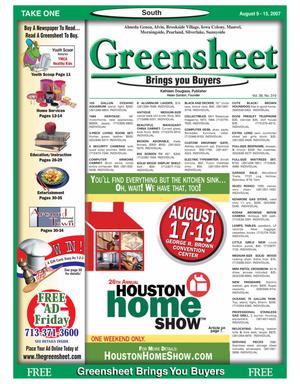 Greensheet (Houston, Tex.), Vol. 38, No. 319, Ed. 1 Thursday, August 9, 2007