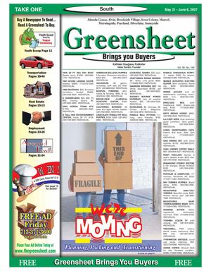 Primary view of object titled 'Greensheet (Houston, Tex.), Vol. 38, No. 199, Ed. 1 Thursday, May 31, 2007'.