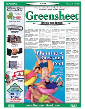 Greensheet (Houston, Tex.), Vol. 39, No. 31, Ed. 1 Thursday, February 21, 2008