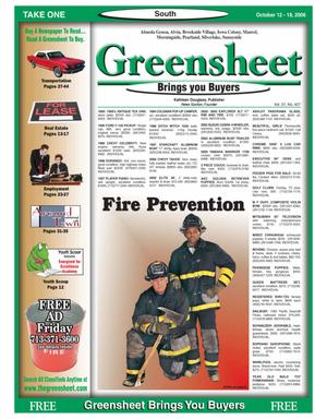Greensheet (Houston, Tex.), Vol. 37, No. 427, Ed. 1 Thursday, October 12, 2006