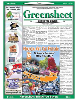 Greensheet (Houston, Tex.), Vol. 38, No. 163, Ed. 1 Thursday, May 10, 2007