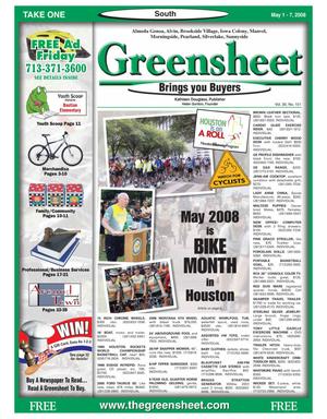 Greensheet (Houston, Tex.), Vol. 39, No. 151, Ed. 1 Thursday, May 1, 2008