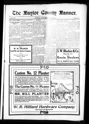 Primary view of object titled 'The Baylor County Banner. (Seymour, Tex.), Vol. 17, No. 23, Ed. 1 Friday, March 8, 1912'.