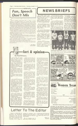 Primary view of object titled 'Western Texan (Snyder, Tex.), Vol. 4, No. 4, Ed. 1 Thursday, October 31, 1974'.