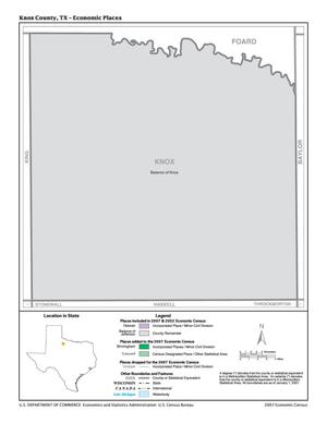 Primary view of object titled '2007 Economic Census Map: Knox County, Texas - Economic Places'.