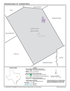 2007 Economic Census Map: Limestone County, Texas - Economic Places