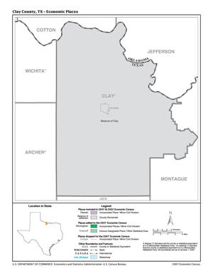 2007 Economic Census Map: Clay County, Texas - Economic Places
