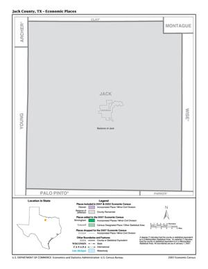 Primary view of object titled '2007 Economic Census Map: Jack County, Texas - Economic Places'.
