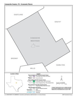 Primary view of object titled '2007 Economic Census Map: Comanche County, Texas - Economic Places'.