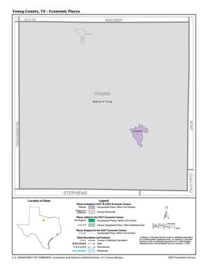 Primary view of object titled '2007 Economic Census Map: Young County, Texas - Economic Places'.