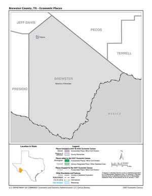 Primary view of object titled '2007 Economic Census Map: Brewster County, Texas - Economic Places'.