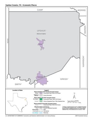 2007 Economic Census Map: Upshur County, Texas - Economic Places