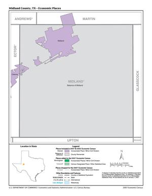 2007 Economic Census Map: Midland County, Texas - Economic Places