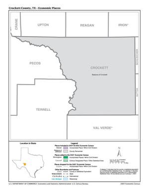 2007 Economic Census Map: Crockett County, Texas - Economic Places