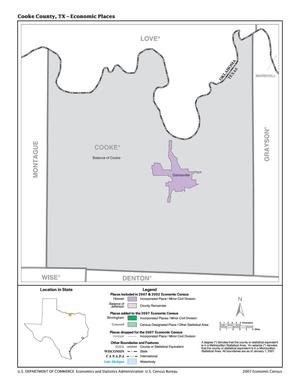 2007 Economic Census Map: Cooke County, Texas - Economic Places
