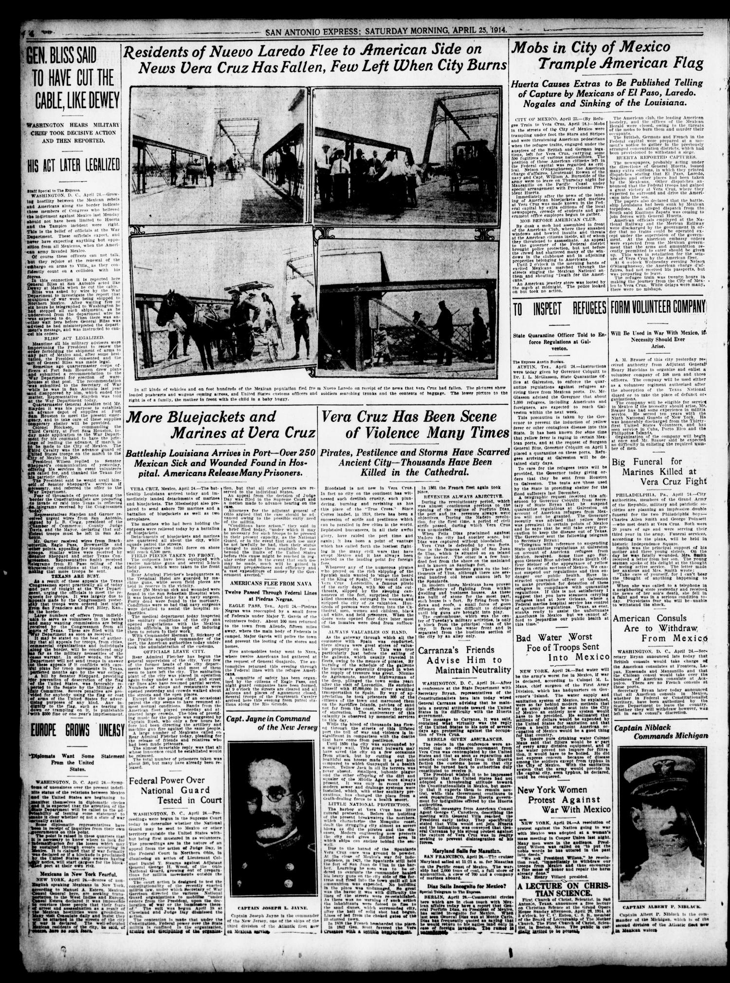 San Antonio Express. (San Antonio, Tex.), Vol. 49, No. 115, Ed. 1 Saturday, April 25, 1914
                                                
                                                    [Sequence #]: 4 of 20
                                                