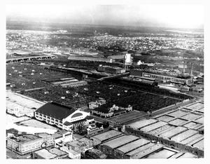 Primary view of object titled 'Aerial View of the Fort Worth Stockyards'.