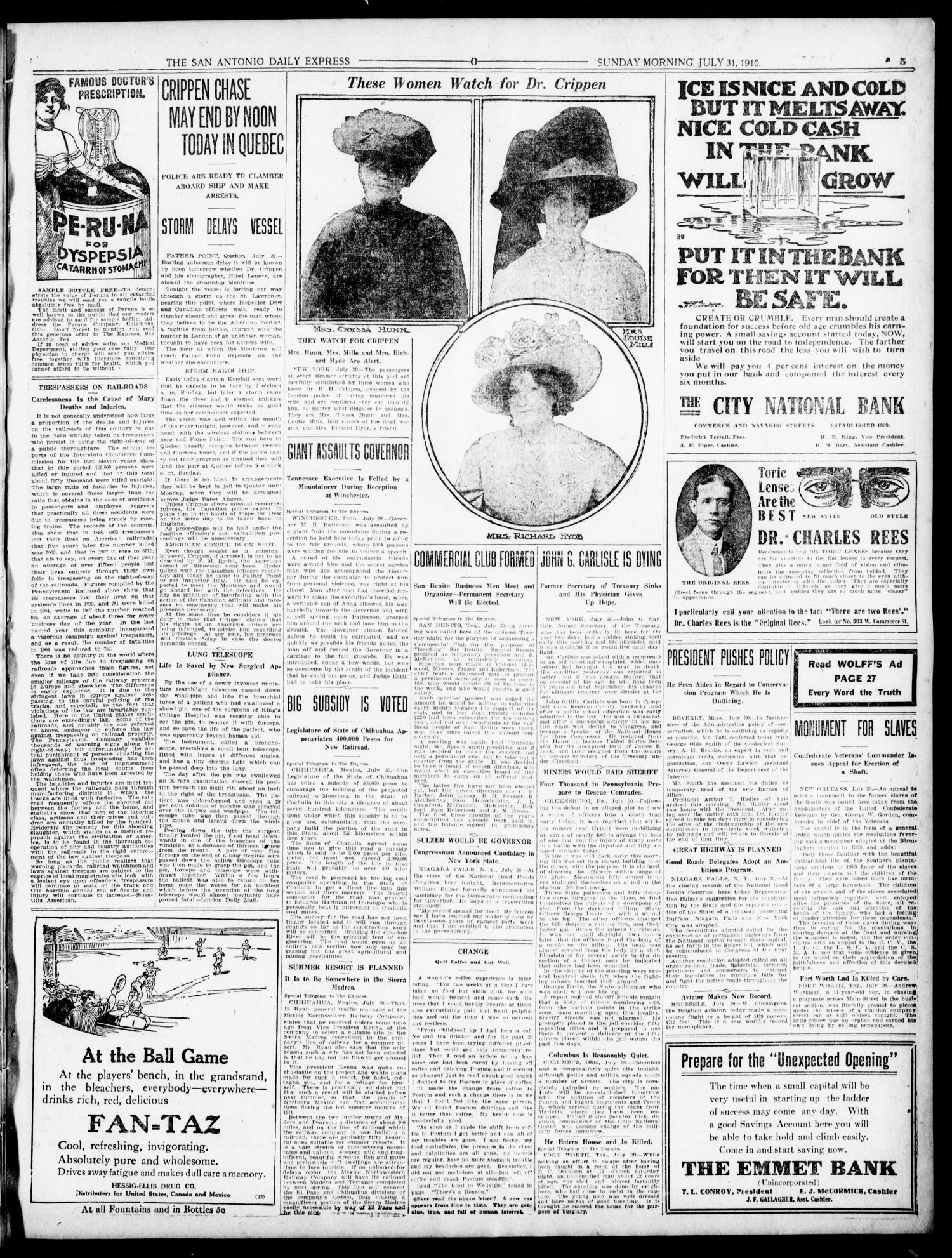 The Daily Express. (San Antonio, Tex.), Vol. 45, No. 213, Ed. 1 Sunday, July 31, 1910
                                                
                                                    [Sequence #]: 5 of 68
                                                
