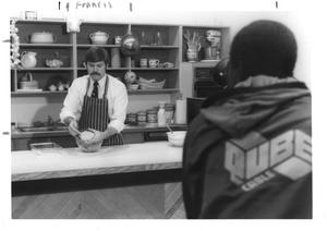 Primary view of object titled 'John J. Francis in the kitchen'.