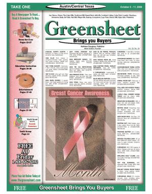 Primary view of object titled 'The Greensheet (Austin, Tex.), Vol. 29, No. 34, Ed. 1 Thursday, October 5, 2006'.