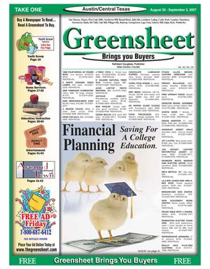 The Greensheet (Austin, Tex.), Vol. 30, No. 29, Ed. 1 Thursday, August 30, 2007