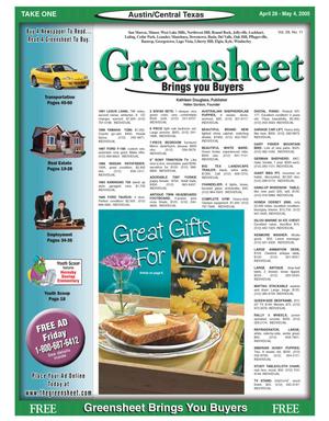 The Greensheet (Austin, Tex.), Vol. 28, No. 11, Ed. 1 Thursday, April 28, 2005