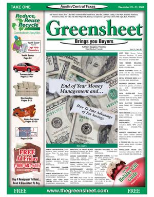 The Greensheet (Austin, Tex.), Vol. 31, No. 46, Ed. 1 Thursday, December 25, 2008