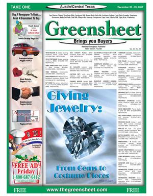 The Greensheet (Austin, Tex.), Vol. 30, No. 45, Ed. 1 Thursday, December 20, 2007