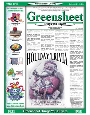 The Greensheet (Fort Worth, Tex.), Vol. 30, No. 256, Ed. 1 Thursday, December 21, 2006