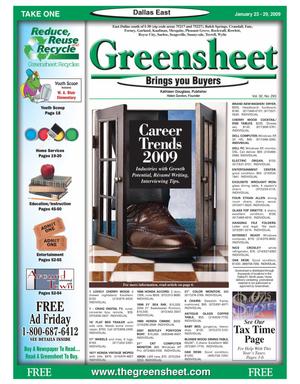The Greensheet (Dallas, Tex.), Vol. 32, No. 293, Ed. 1 Friday, January 23, 2009