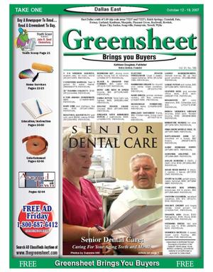 The Greensheet (Dallas, Tex.), Vol. 31, No. 188, Ed. 1 Friday, October 12, 2007