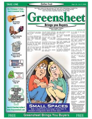 The Greensheet (Dallas, Tex.), Vol. 30, No. 174, Ed. 1 Friday, September 29, 2006