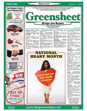 The Greensheet (Dallas, Tex.), Vol. 31, No. 300, Ed. 1 Friday, February 1, 2008