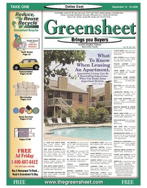 The Greensheet (Dallas, Tex.), Vol. 32, No. 160, Ed. 1 Friday, September 12, 2008