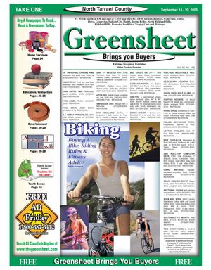 Primary view of object titled 'The Greensheet (Fort Worth, Tex.), Vol. 30, No. 158, Ed. 1 Thursday, September 14, 2006'.