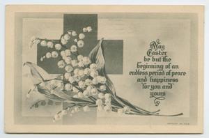 [Postcard of Flowers and Cross]